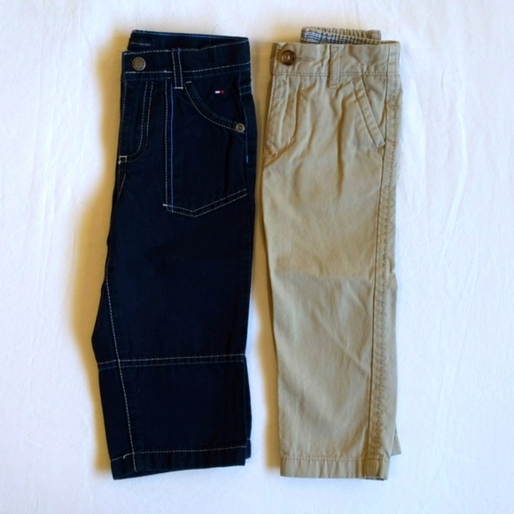 tommy hilfiger 2-pack cotton twill pants bundle lot 18 months baby toddler boy - Picture 1 of 14